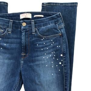 7FAM Pearl Embellished Straight Jeans Stretch Jen7 Denim Size 4/27